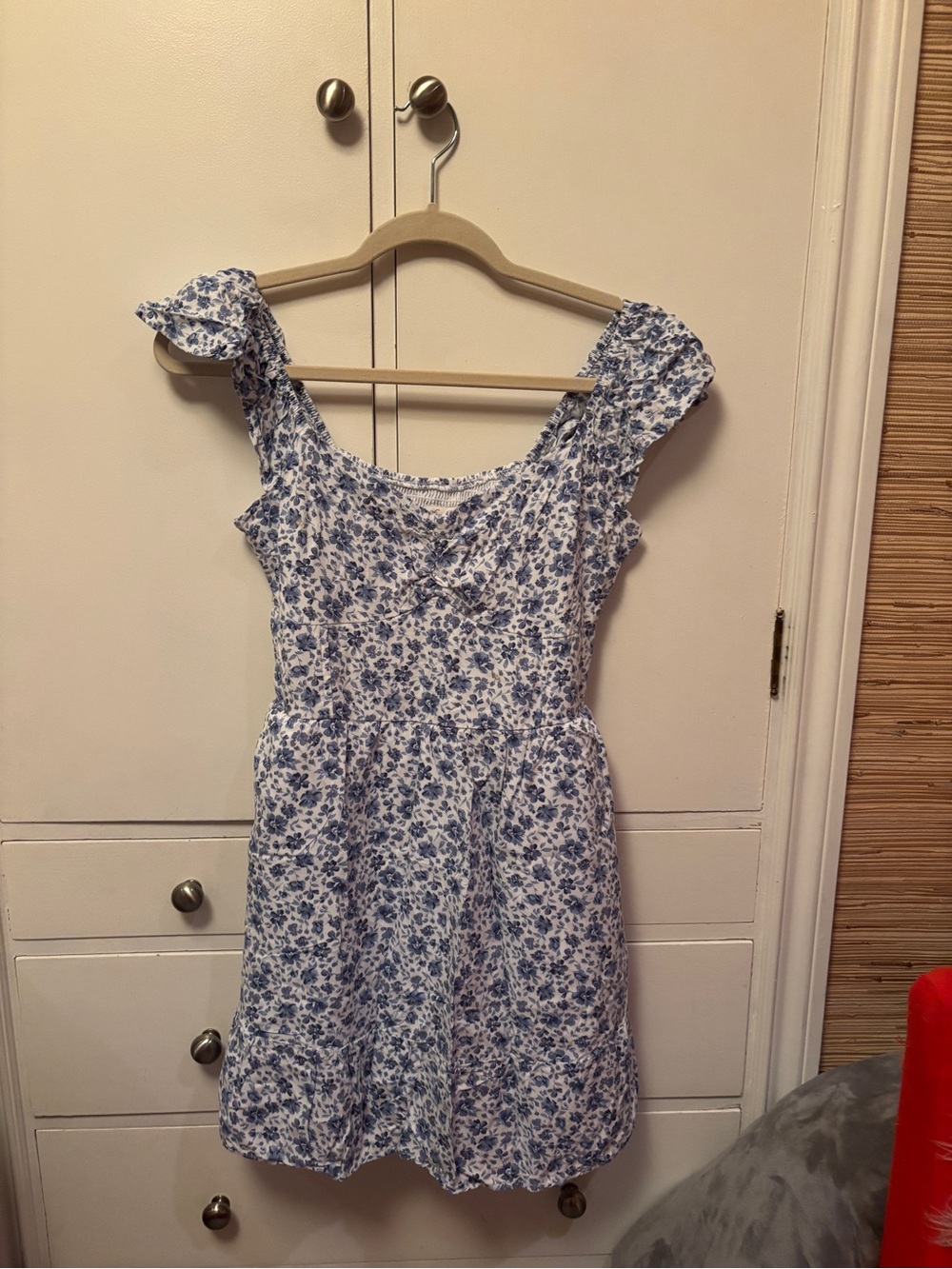 Hollister Blue Floral Mini Sundress with Built in Shorts